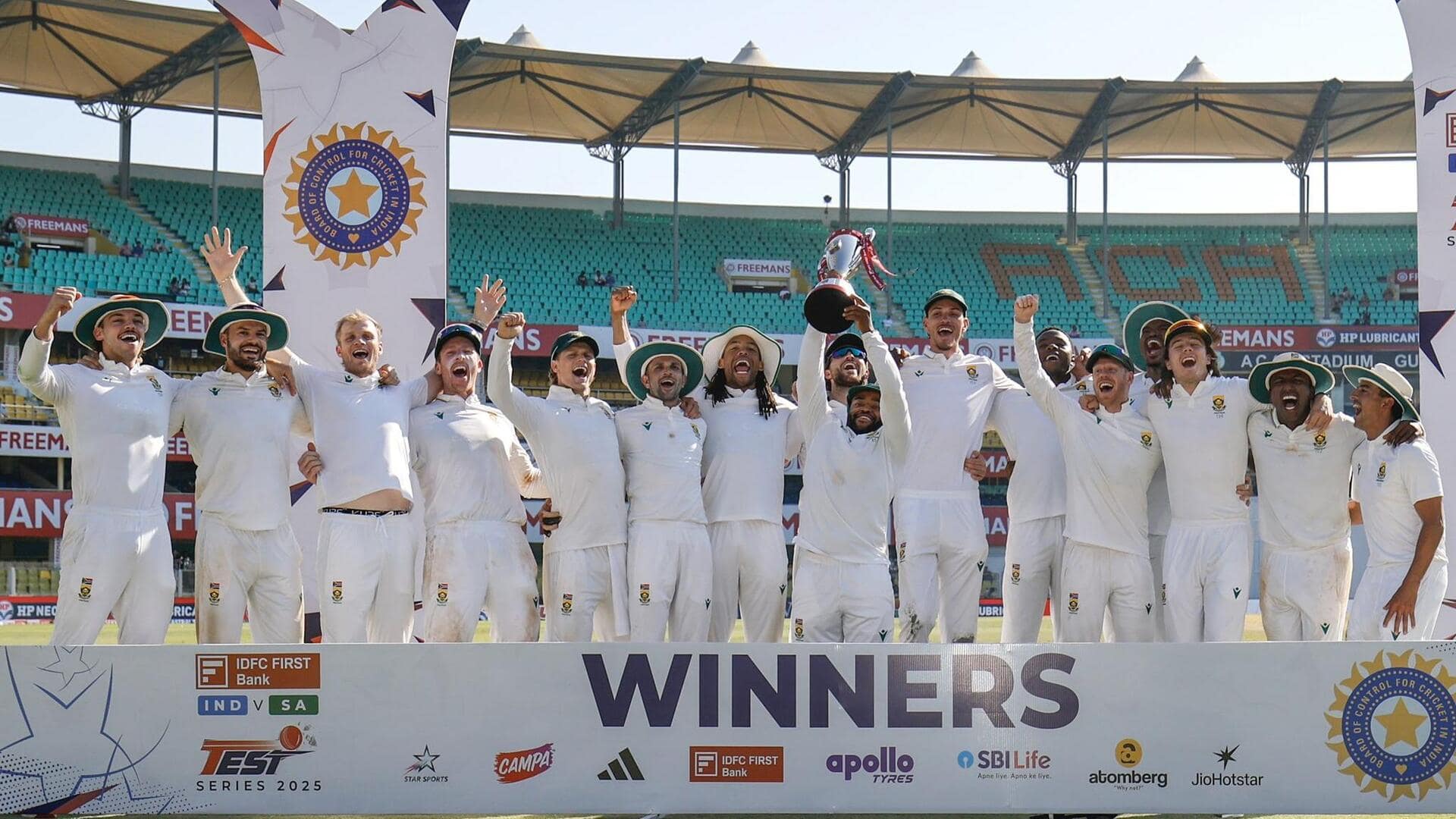 South Africa's record in last three Test series in Asia