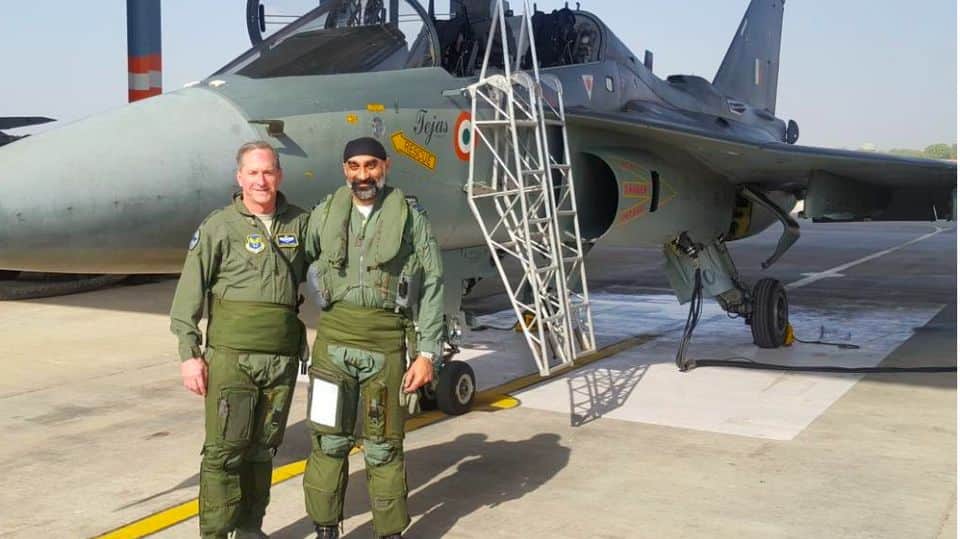 Jodhpur: US Air Force general flies fighter jet Tejas
