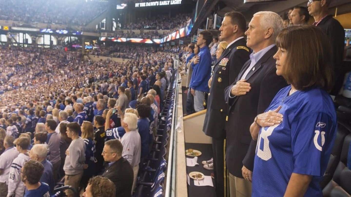 Pence walks out of NFL game over national anthem protest