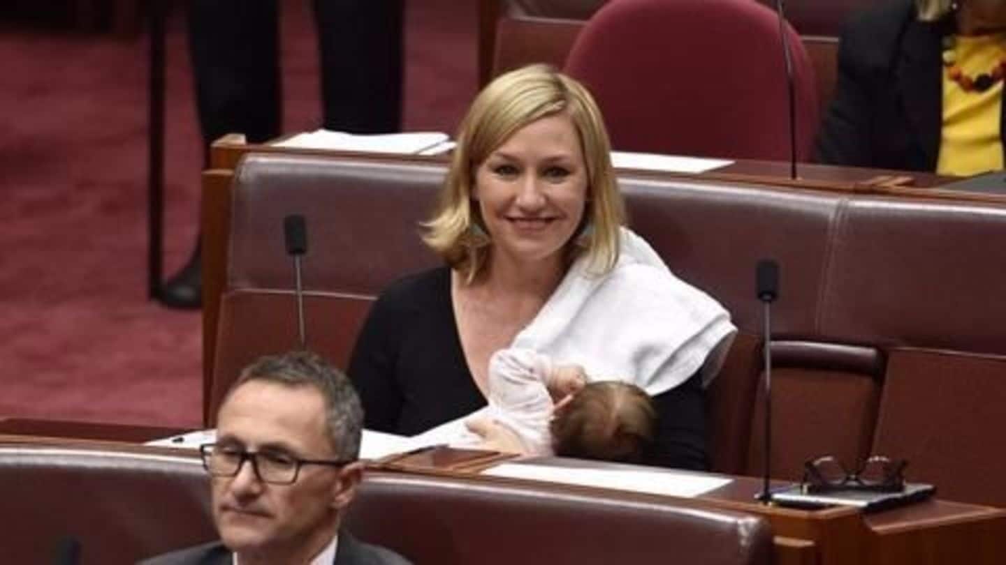 Larissa Waters is first Australian politician to breastfeed in Parliament