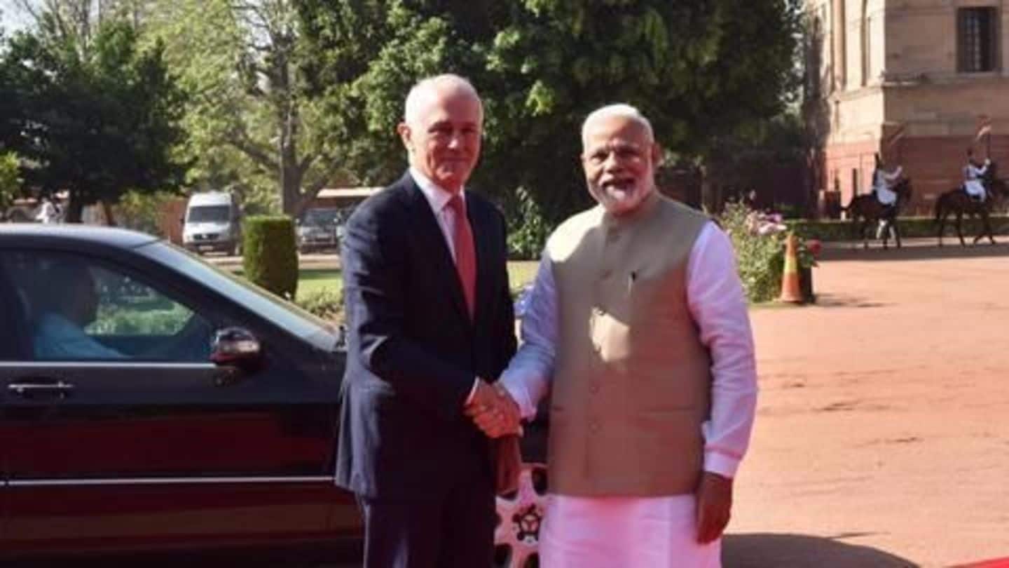 Australian PM Malcolm Turnbull meets Modi during India visit
