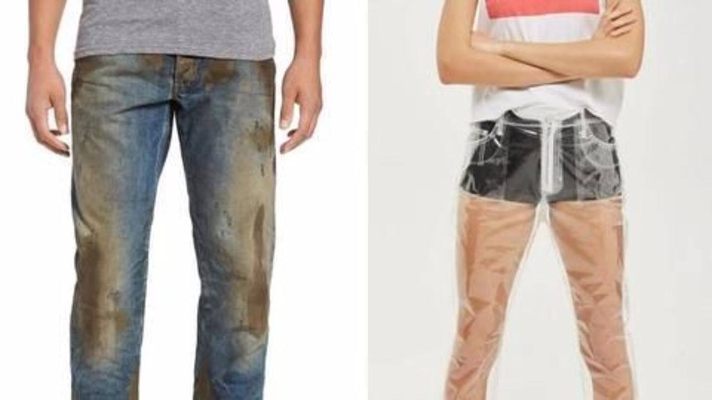 Weird fashion of 2017: Nordstrom's "muddy" jeans, Topshop's transparent legwear