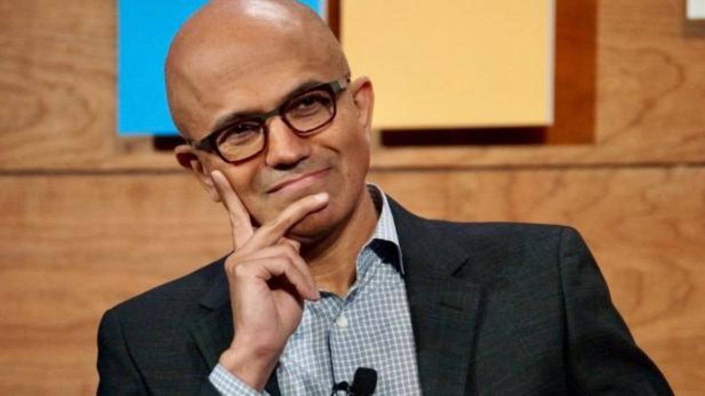 'Nadella took Microsoft's market value up by 130% in four-years' 'Nadella took Microsoft's market value up by 130% in four-years'