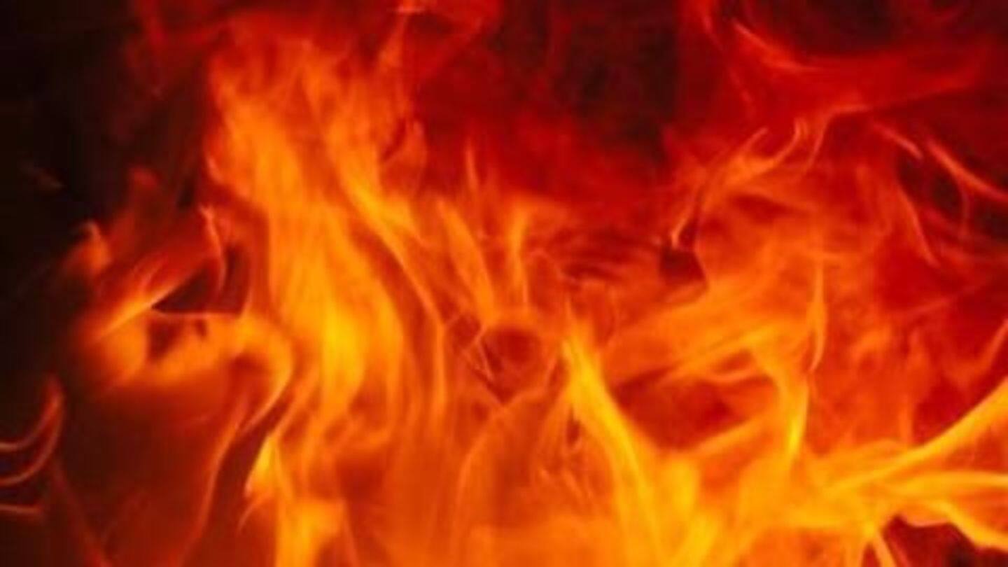One killed, 9 injured as KSRTC bus catches fire