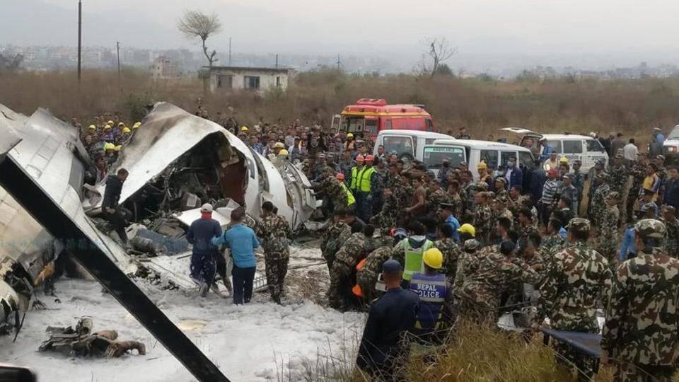 Plane, carrying 67 people, crashes at Nepal's Kathmandu airport