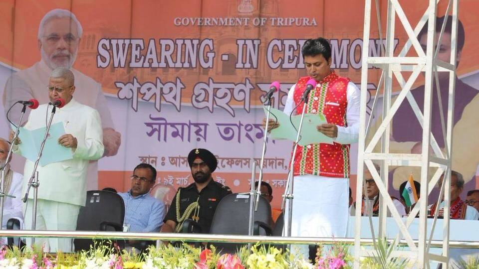 Biplab Kumar Deb sworn in as Tripura CM