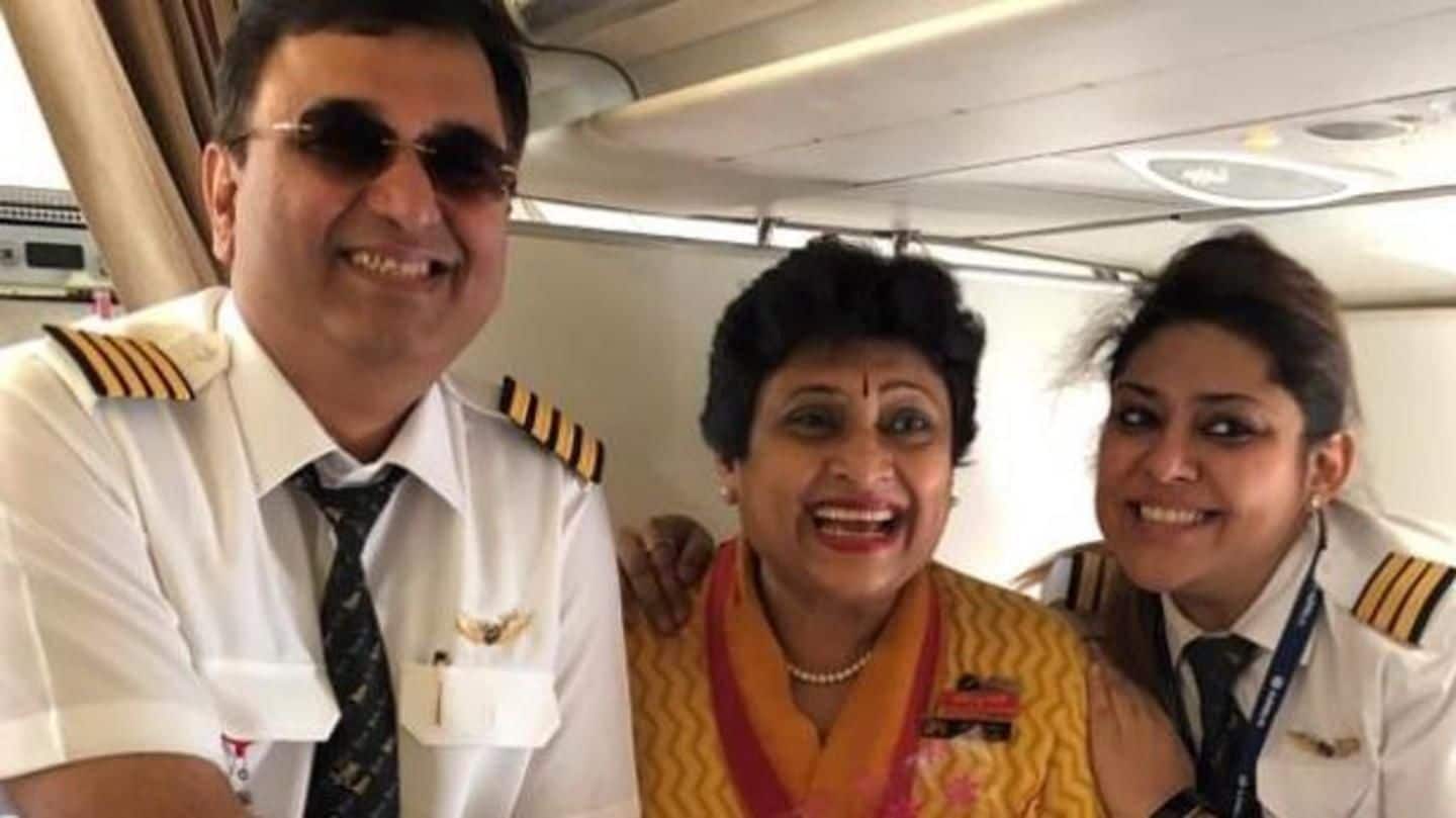 Air India airhostess proudly retires as daughter co-pilots last flight