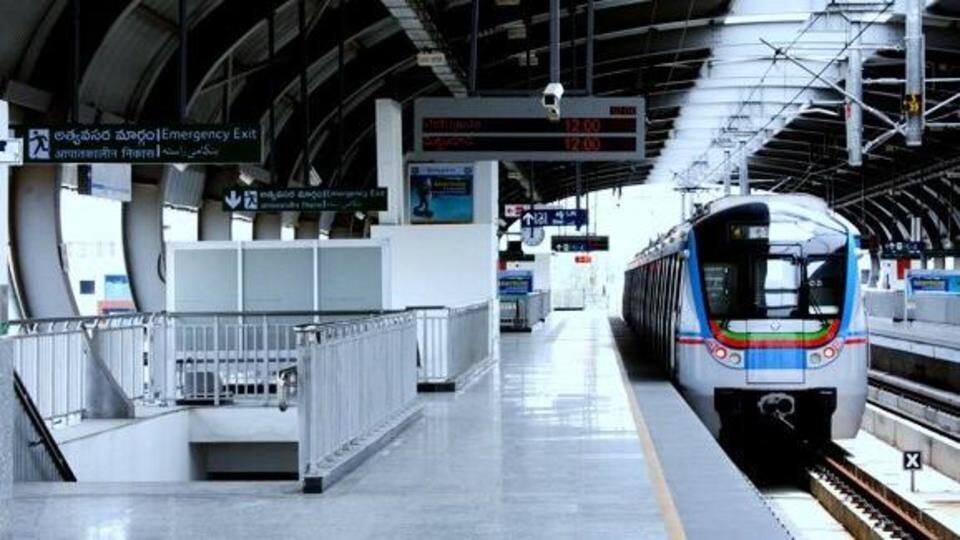 PM Modi flags off the first Hyderabad Metro train