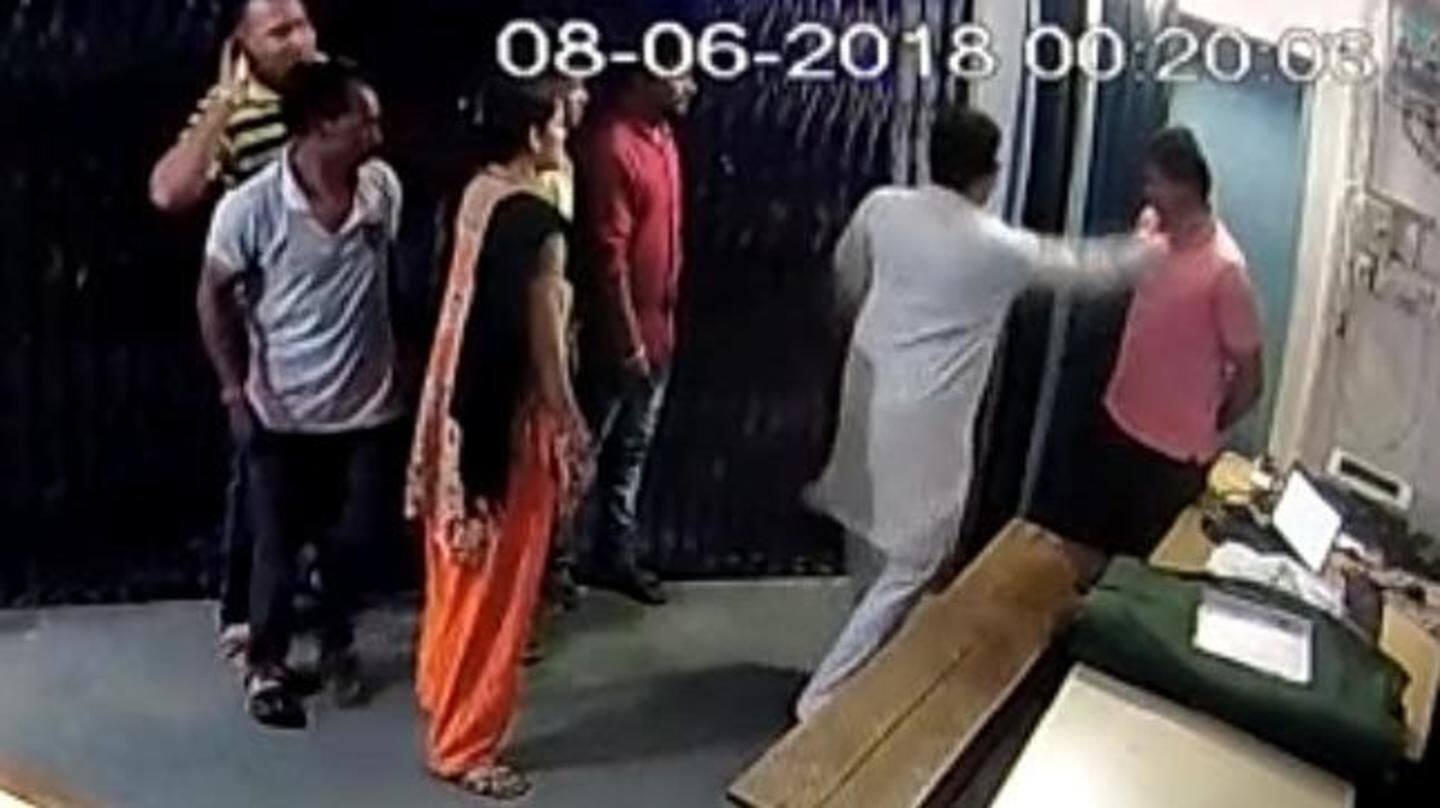 MP: BJP-MLA caught on CCTV slapping, threatening to kill constable