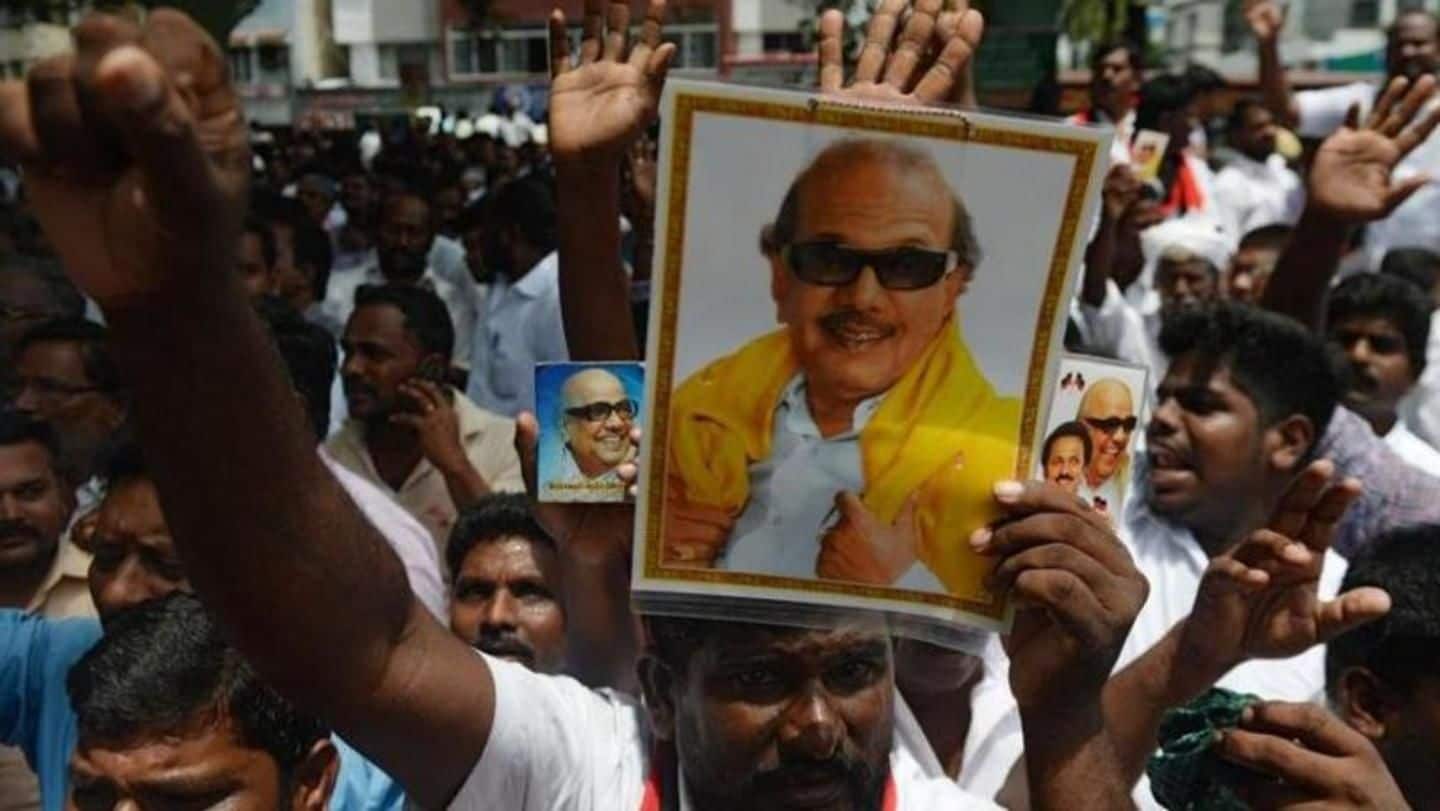 Why is Karunanidhi being buried and not cremated?
