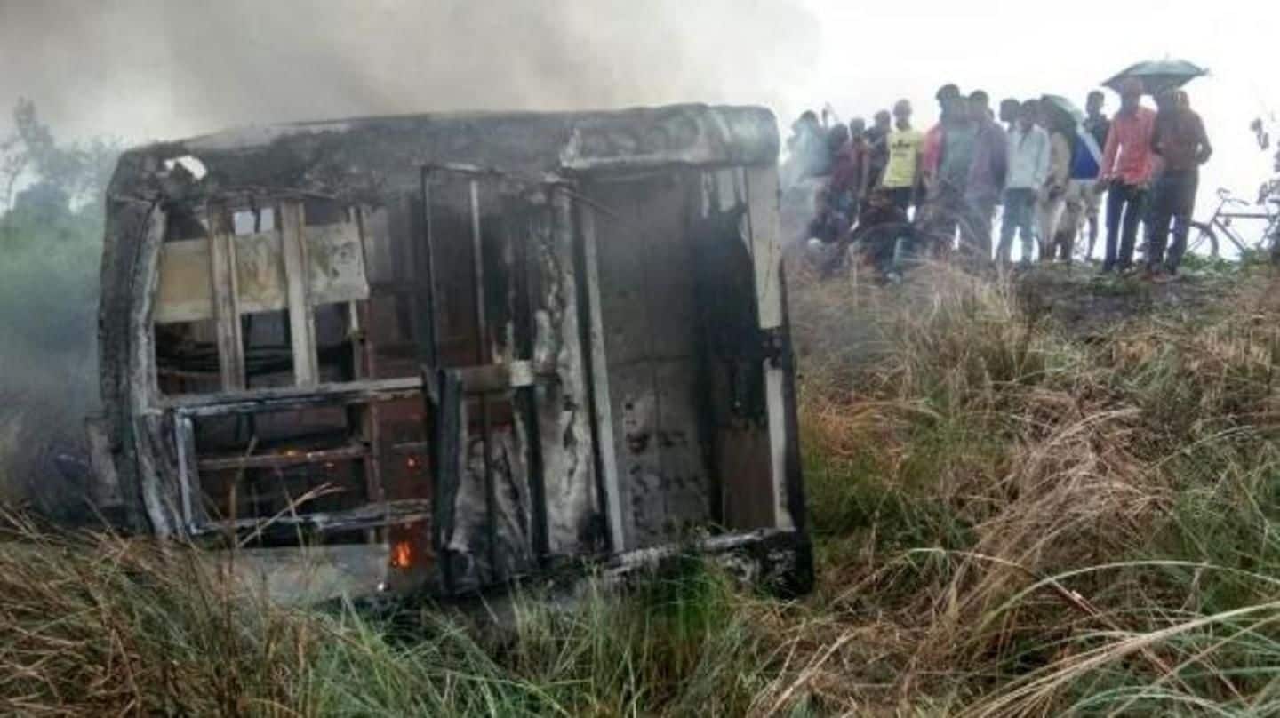 Bihar: At least 27 dead as bus catches fire