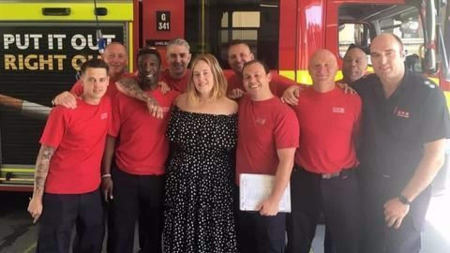 Adele's 'tea and a cuddle' moments with London firefighters