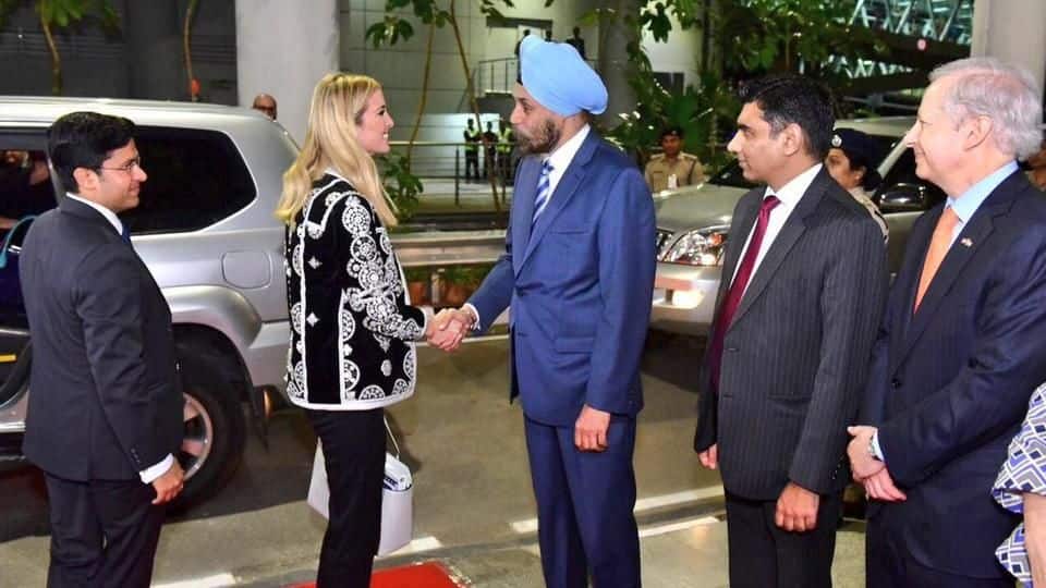 Ivanka Trump arrives in India for the GES 2017
