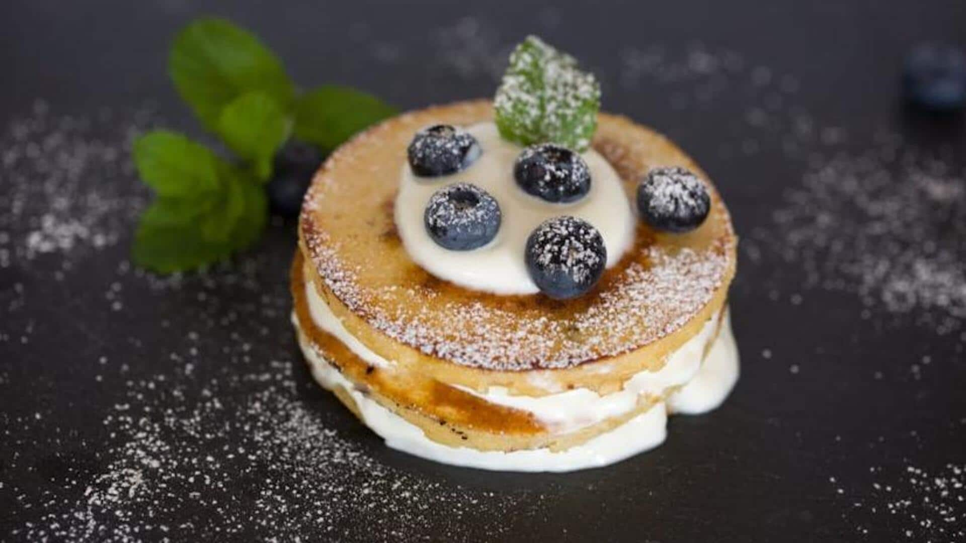 Make delicious blueberry vegan pancakes at home. Here's how