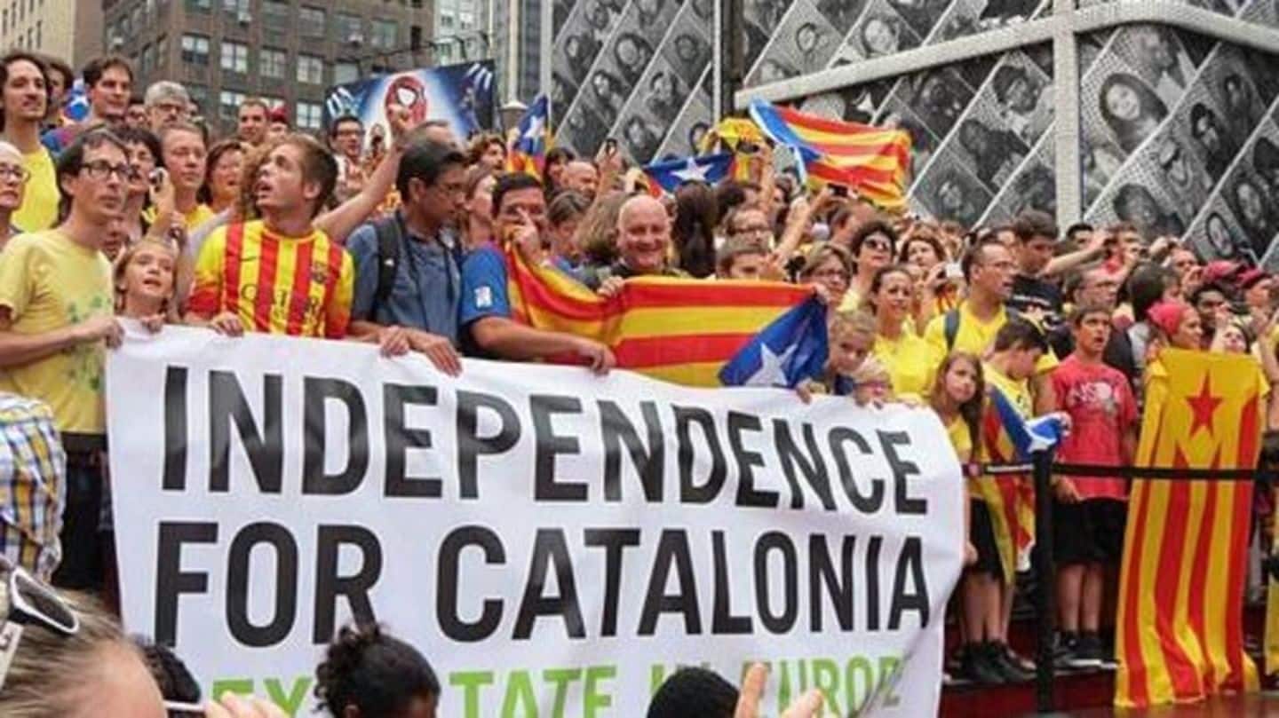 Catalonia declares independence, puts it on hold