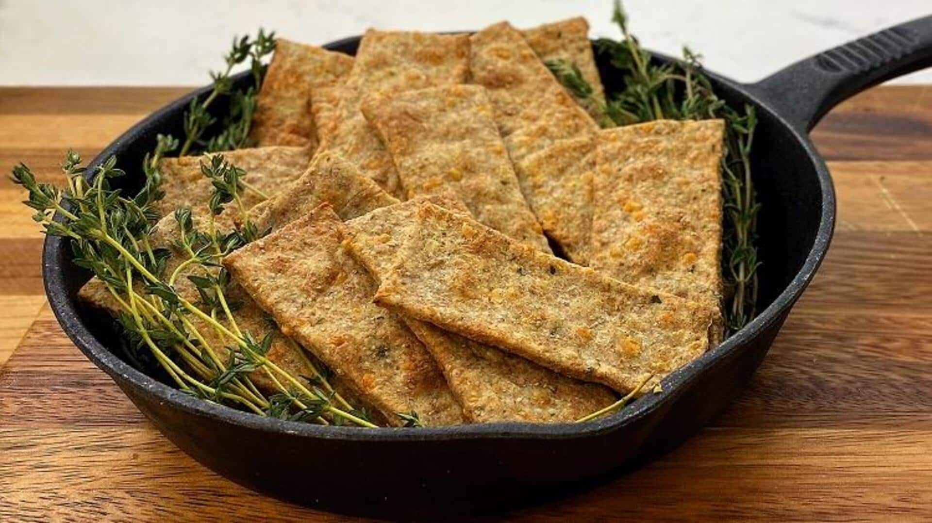 How to make delicious wheat crackers with thyme