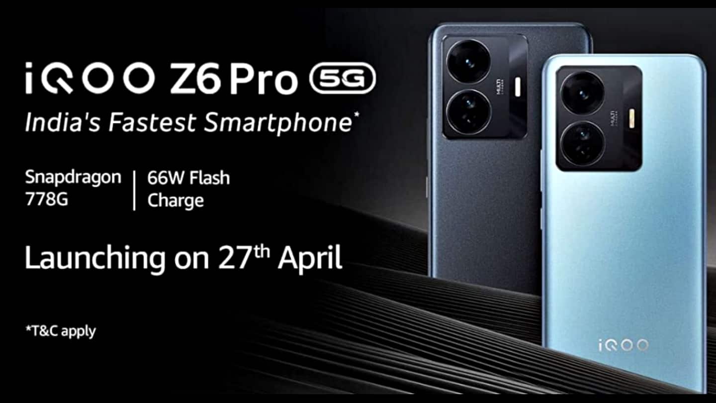 iQOO Z6 Pro 5G's Indian debut slated for April 27