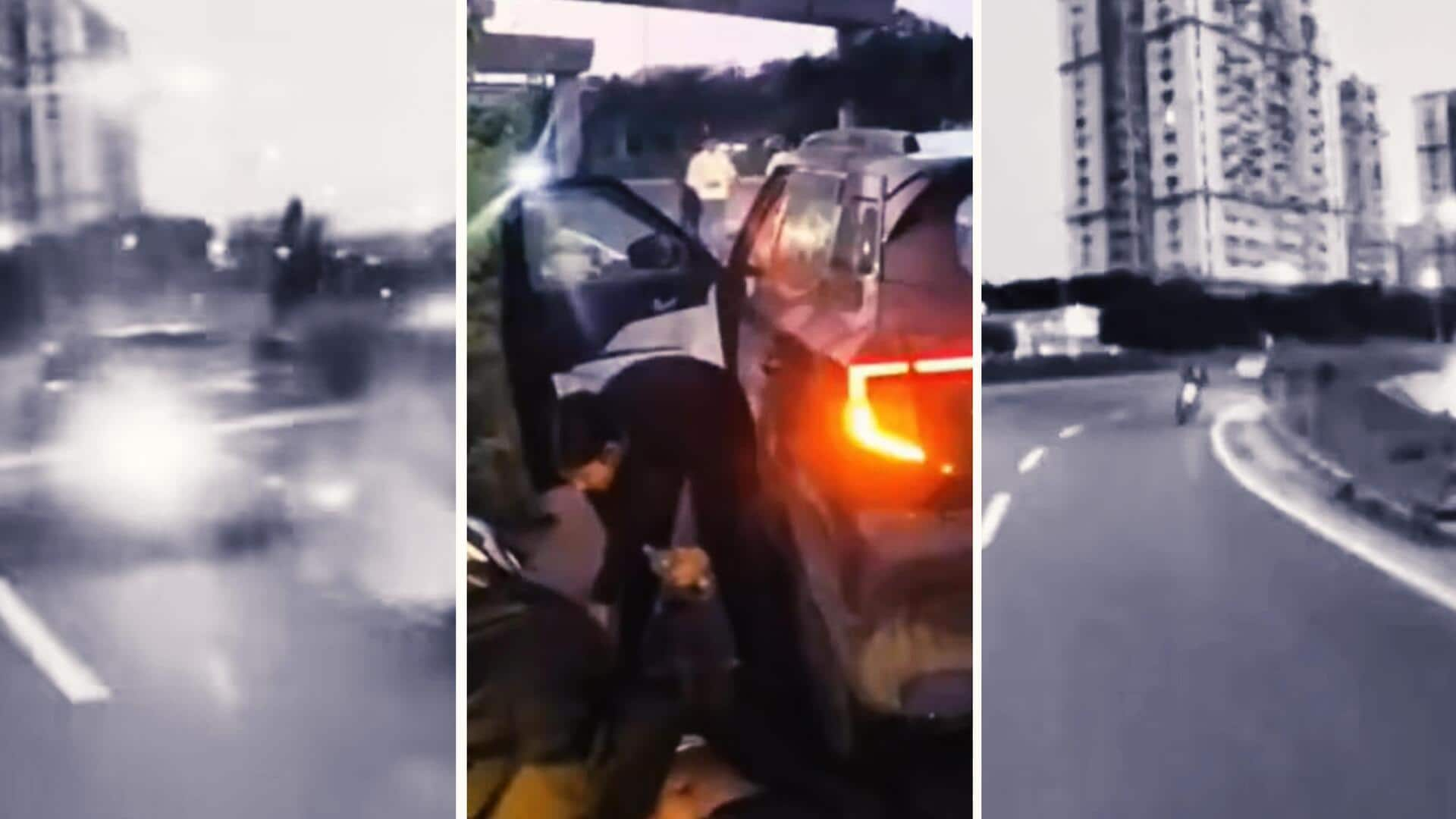 Gurugram accident: Video shows the moment biker collided with SUV 