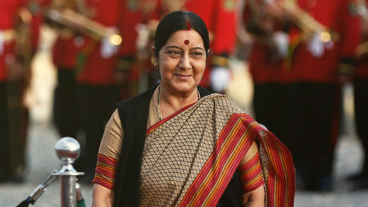Sushma Swaraj re-tweets Congress poll about her failure