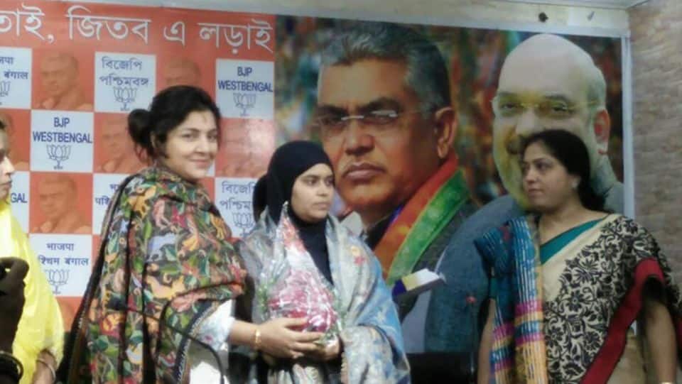 Triple talaq crusader Ishrat Jahan joins BJP in Bengal