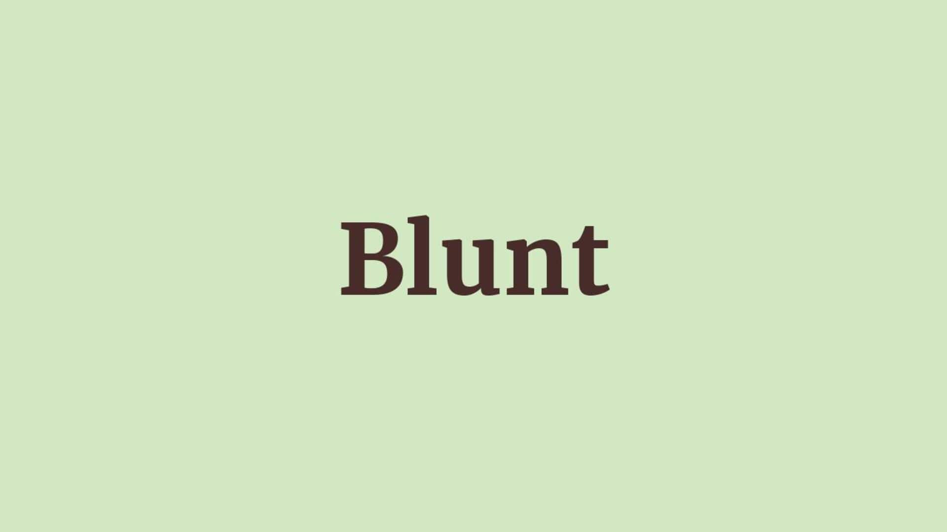 Word of the Day: Blunt Word of the Day: Blunt