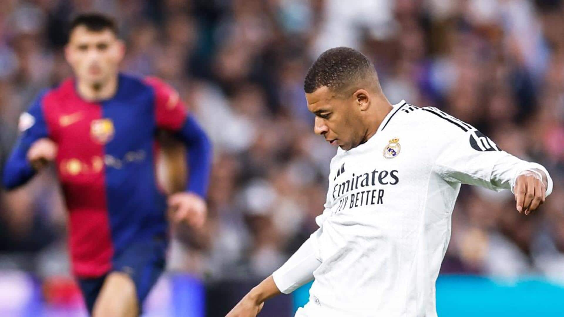 Kylian Mbappe flagged offside eight times on El Clasico debut