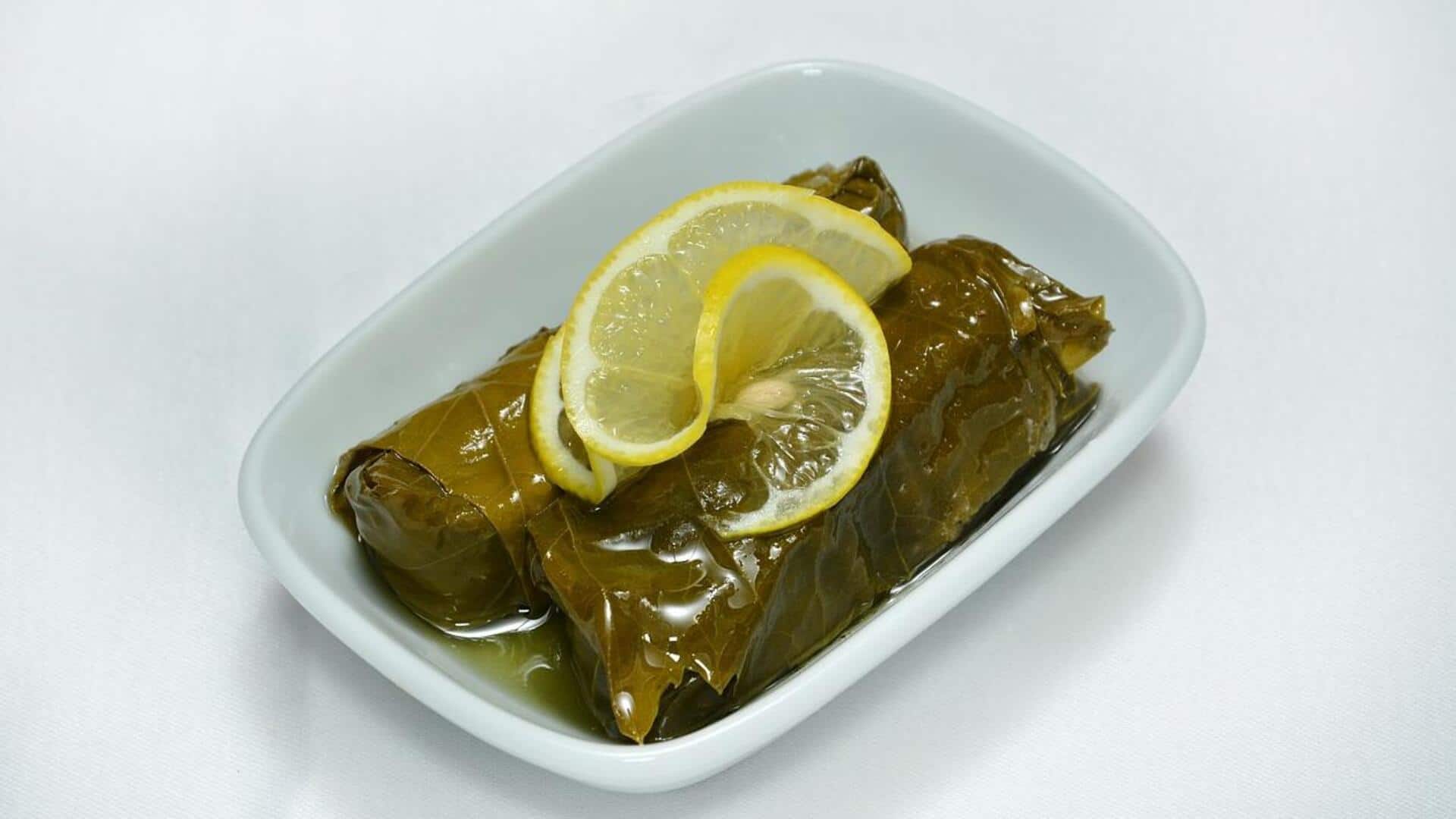 Check out this easy Mediterranean stuffed grape leaves recipe