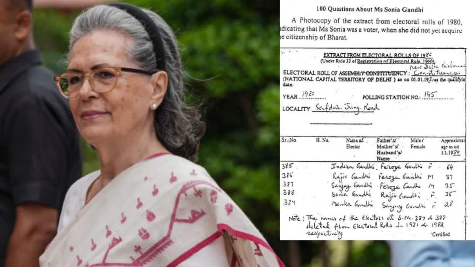 BJP alleges Sonia Gandhi became voter before getting Indian citizenship