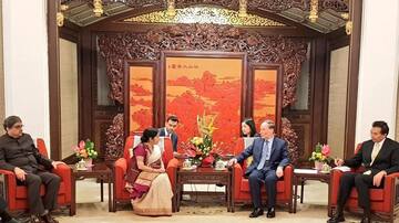 MEA Sushma Swaraj meets Chinese Vice President Wang Qishan