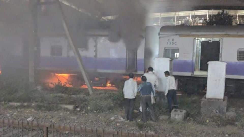 Mumbai local catches fire at Dadar station, no casualties reported
