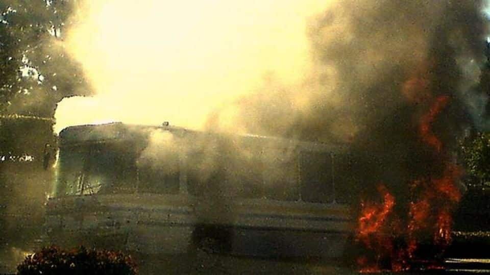 Chhattisgarh: Naxals torch buses in Sukma, one killed