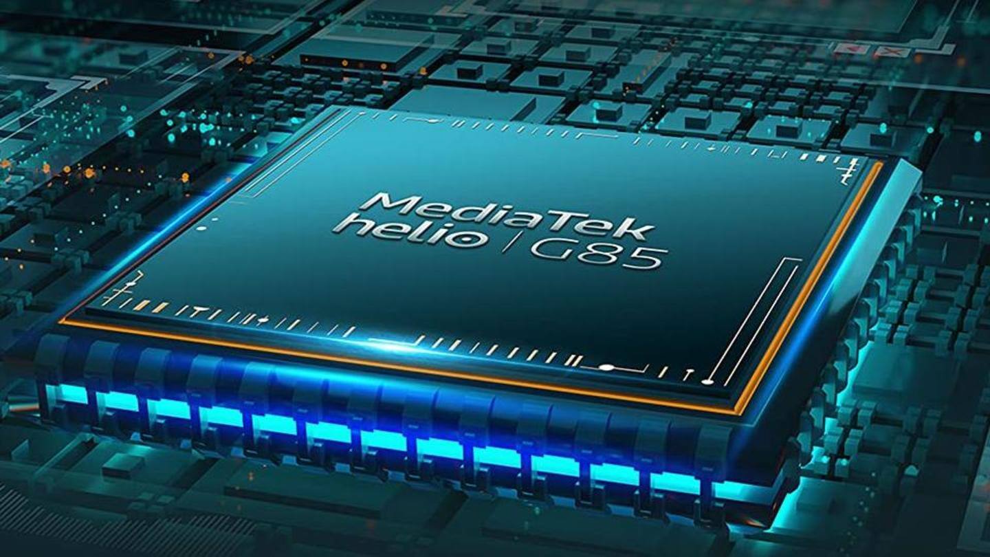 It draws power from a MediaTek Helio G85 processor It draws power from a MediaTek Helio G85 processor