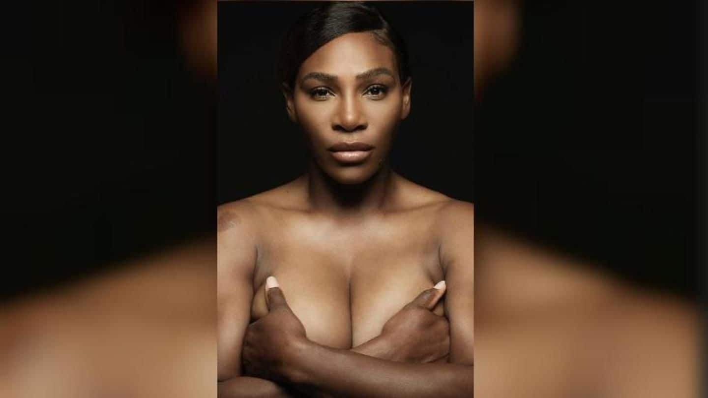 Topless Serena Williams sings 'I touch myself' for breast-cancer awareness