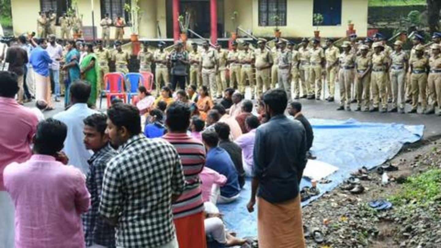 #SabarimalaRow: Many detained by police, BJP, RSS protest outside CM-house