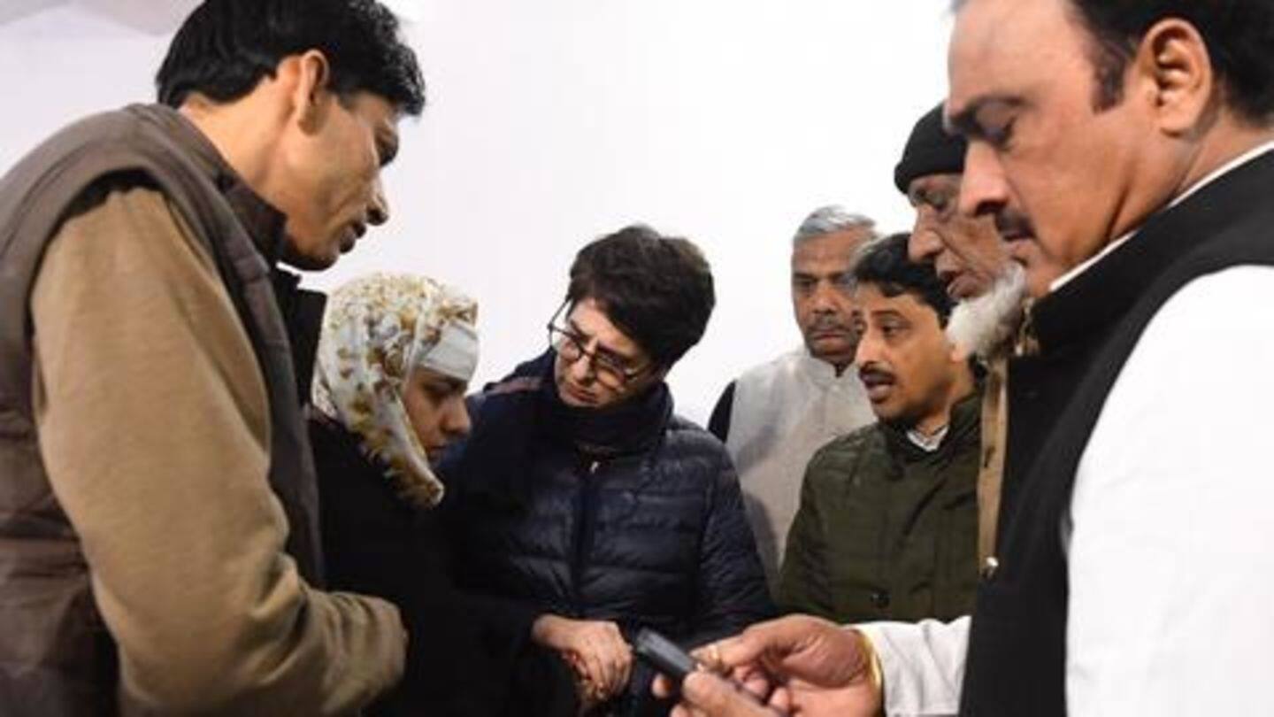 Today, Priyanka met injured man, promised to stand by him Today, Priyanka met injured man, promised to stand by him