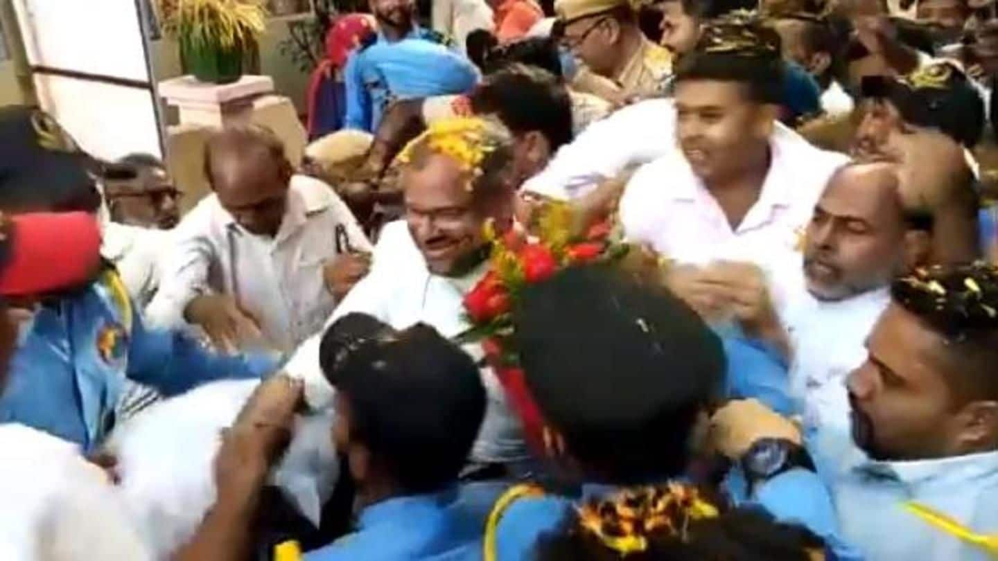 Rose-petals, cheers, and posters welcome rape-accused Franco Mulakkal in Jalandhar