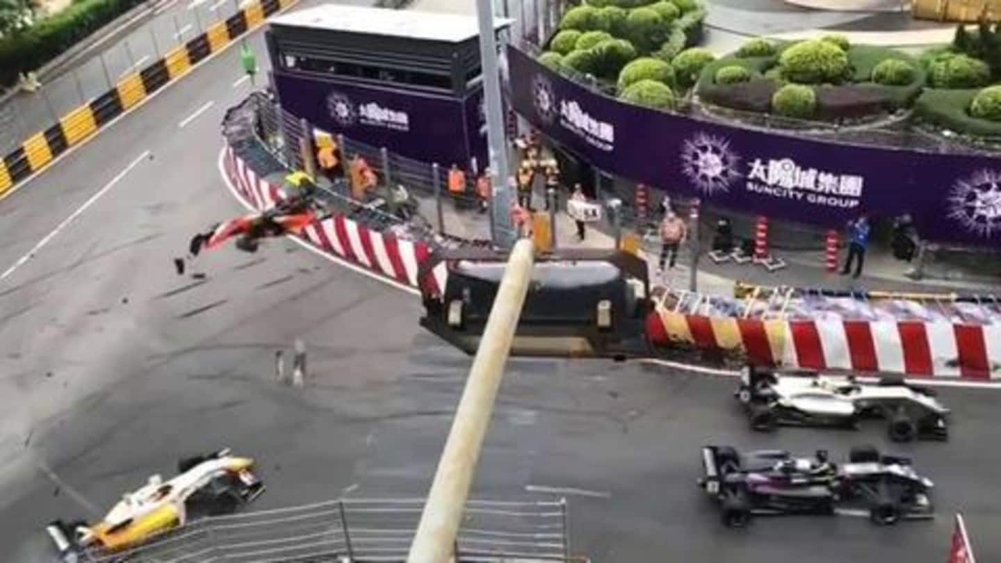 #SpinechillingFootage: Driver's racing-car flies after accident in Macau Grand Prix