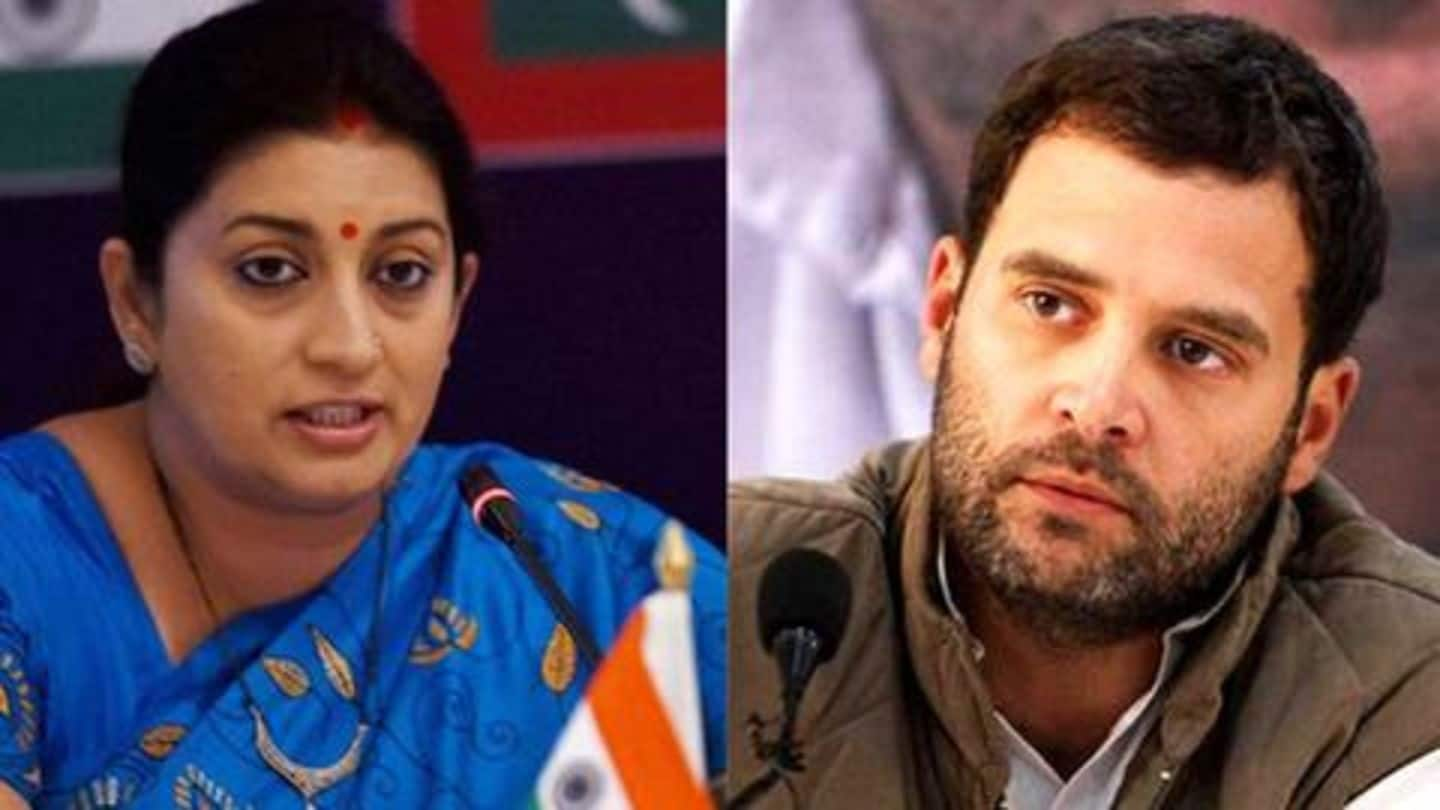 In Amethi, it's Smriti Irani v/s Rahul Gandhi again