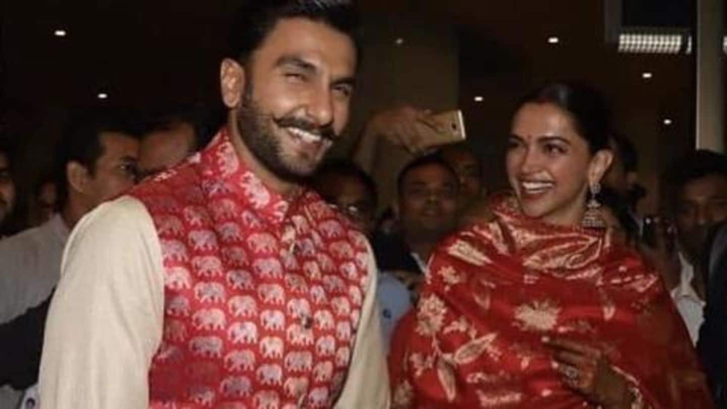 Holding hands, newly-weds Ranveer Singh and Deepika Padukone return home