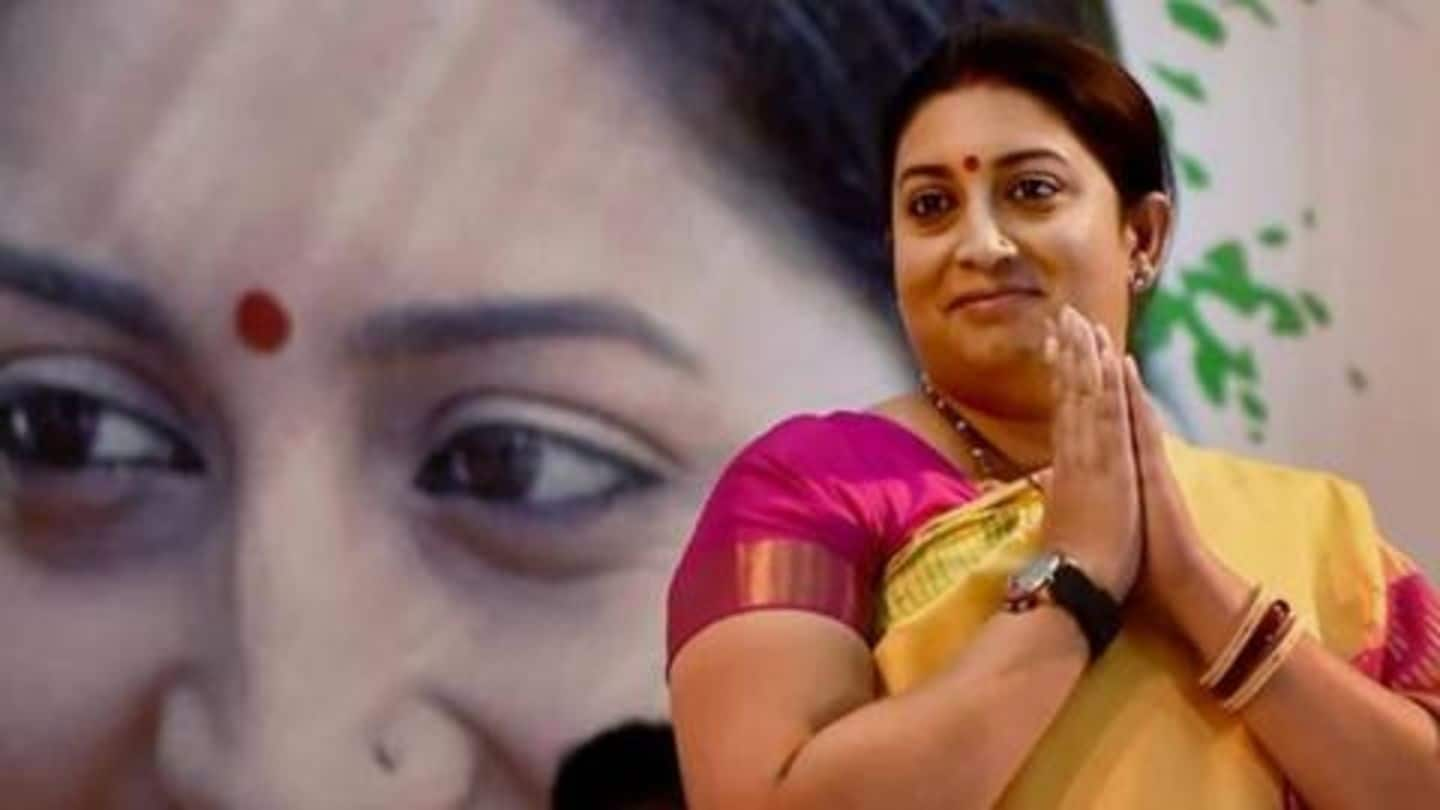 Smriti gets longest applause while taking oath in Lok Sabha