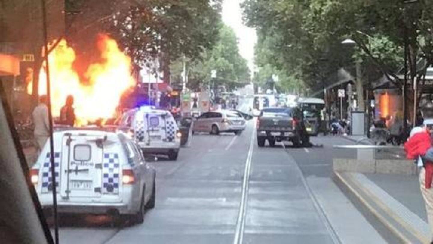 Melbourne: Man sets car on fire, stabs many; arrested