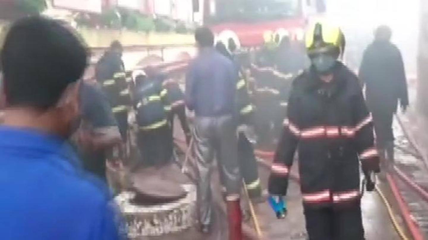 Visuals showed black smoke has engulfed the area Visuals showed black smoke has engulfed the area