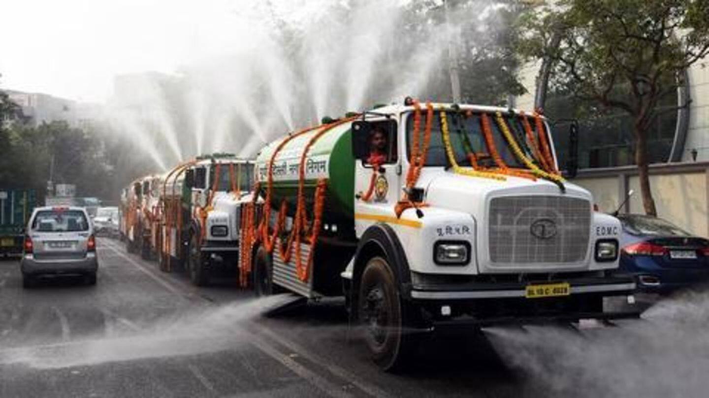 This morning, authorities sprinkled water on streets This morning, authorities sprinkled water on streets