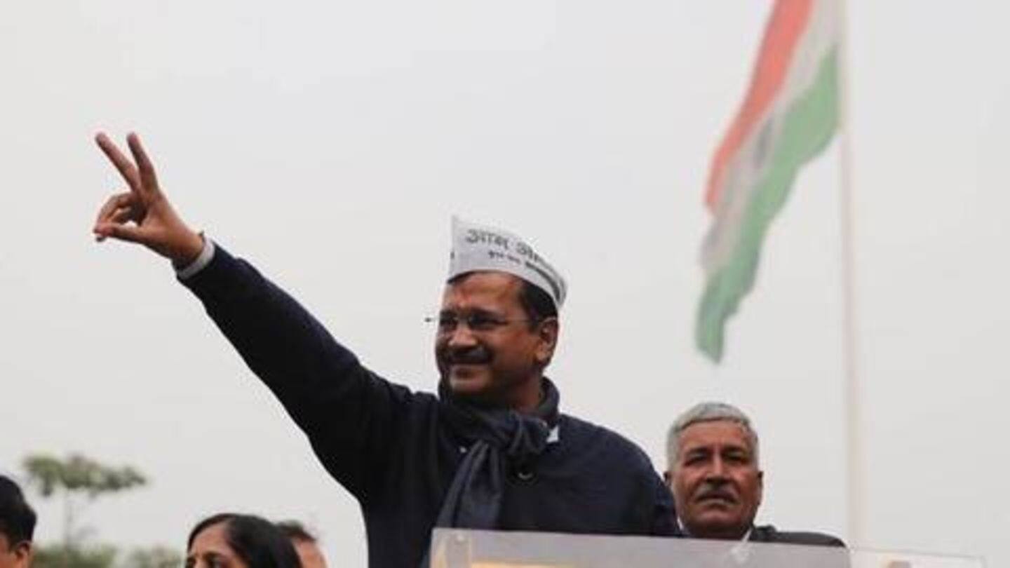 It's win for Mother India: A grinning Kejriwal told supporters It's win for Mother India: A grinning Kejriwal told supporters