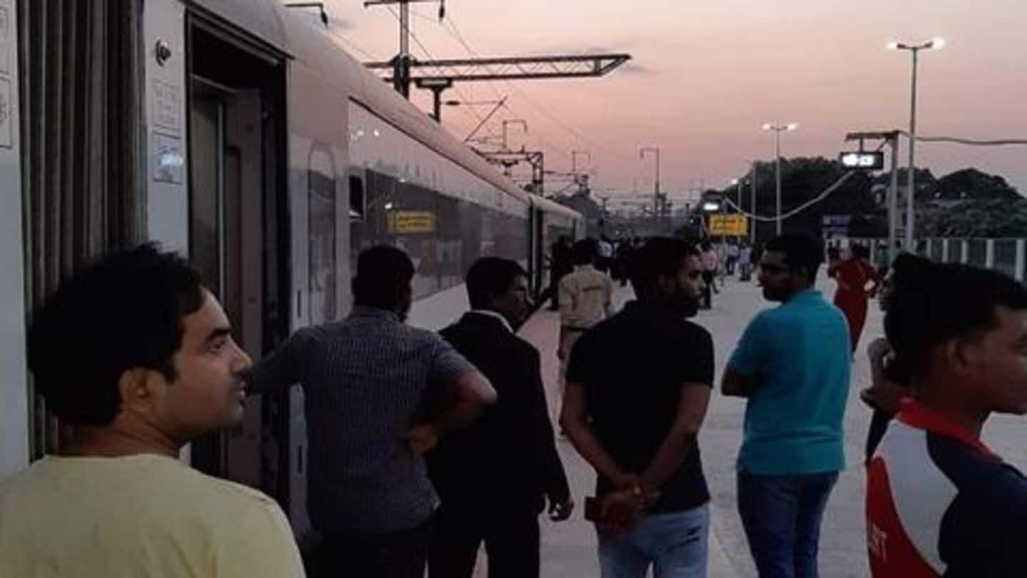 India's fastest train stranded without AC, lights for an hour