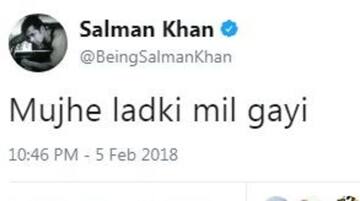 Salman Khan tweets 'mujhe ladki mil gayi'. But why?