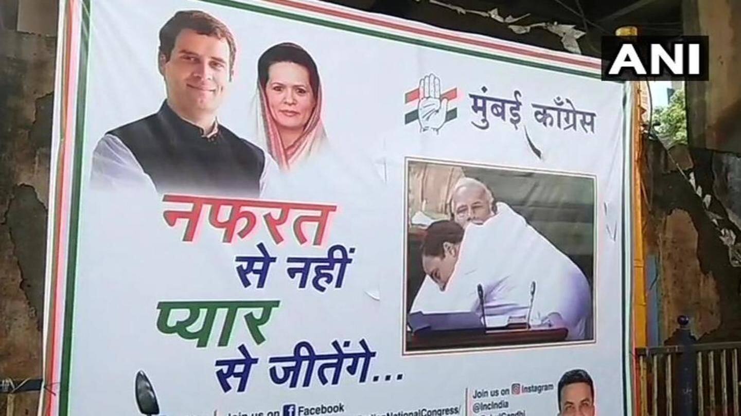To Modi, with love: RaGa's iconic hug on Congress's poster