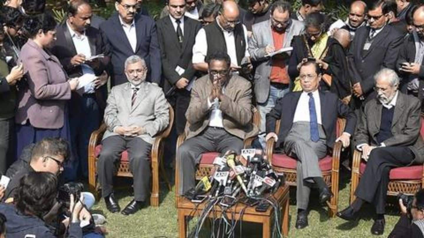 In a first, 4 Supreme Court judges held press-conference In a first, 4 Supreme Court judges held press-conference