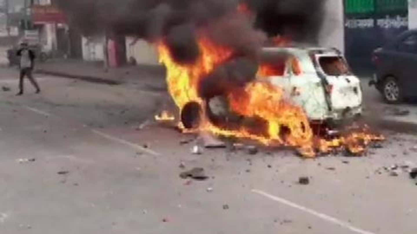 #CAAProtests: Vehicles torched in Lucknow, cops use tear gas