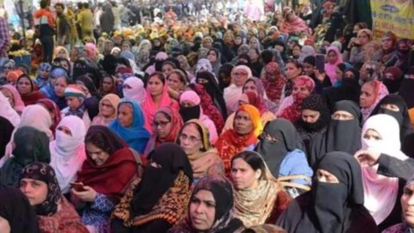Women sat on streets demanding that CAA is scrapped Women sat on streets demanding that CAA is scrapped
